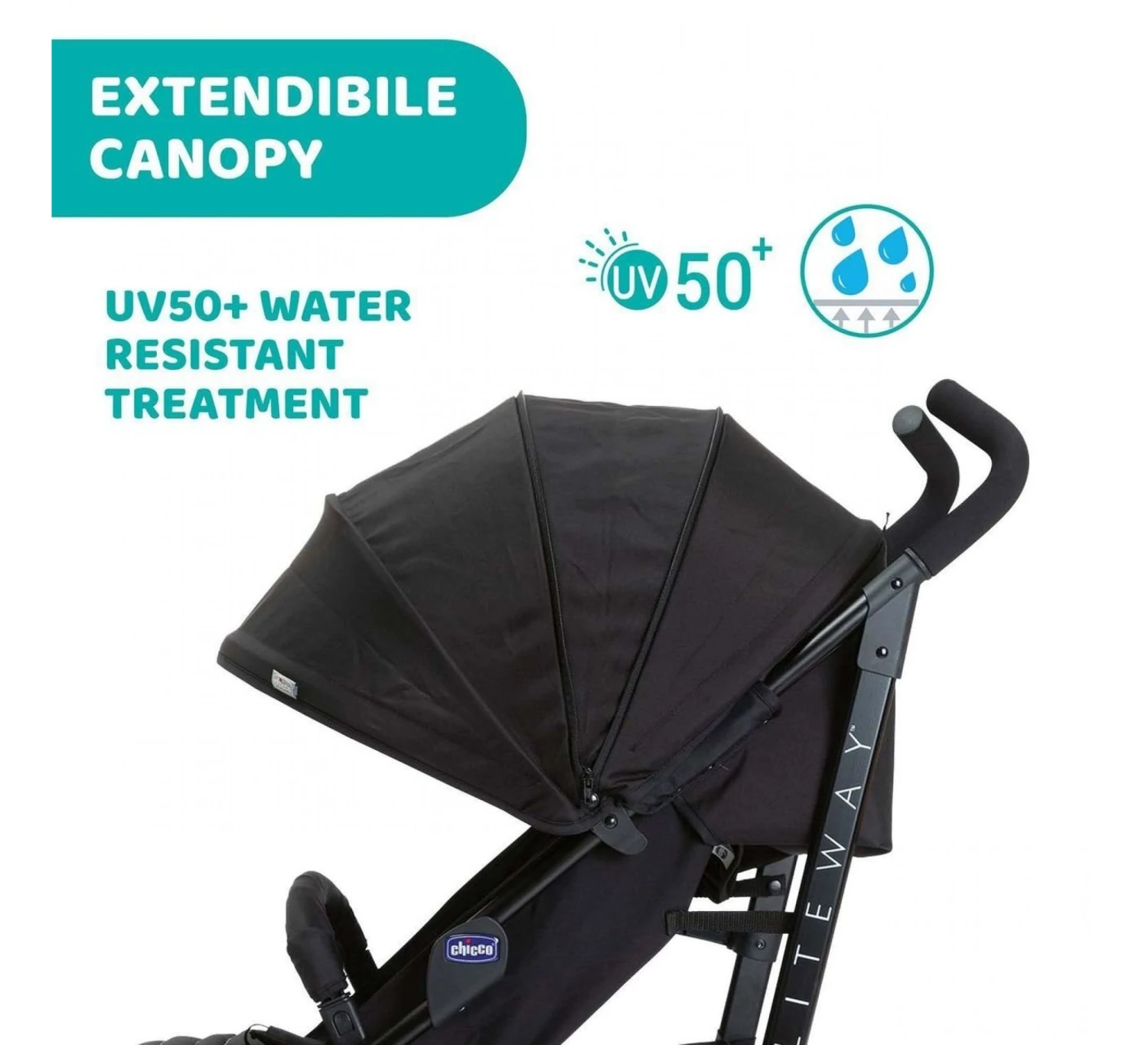 CHICCO Liteway 4 Complete Buggy- Zwart 6 CHICCO Liteway 4 Complete Buggy- Zwart - Afbeelding 6
