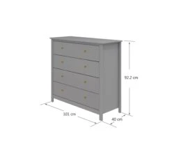 Commode Luna 4-Laden - Grey 8 Commode Luna 4-Laden - Grey -Babyproducten flexa commode luna 4 laden grey 3