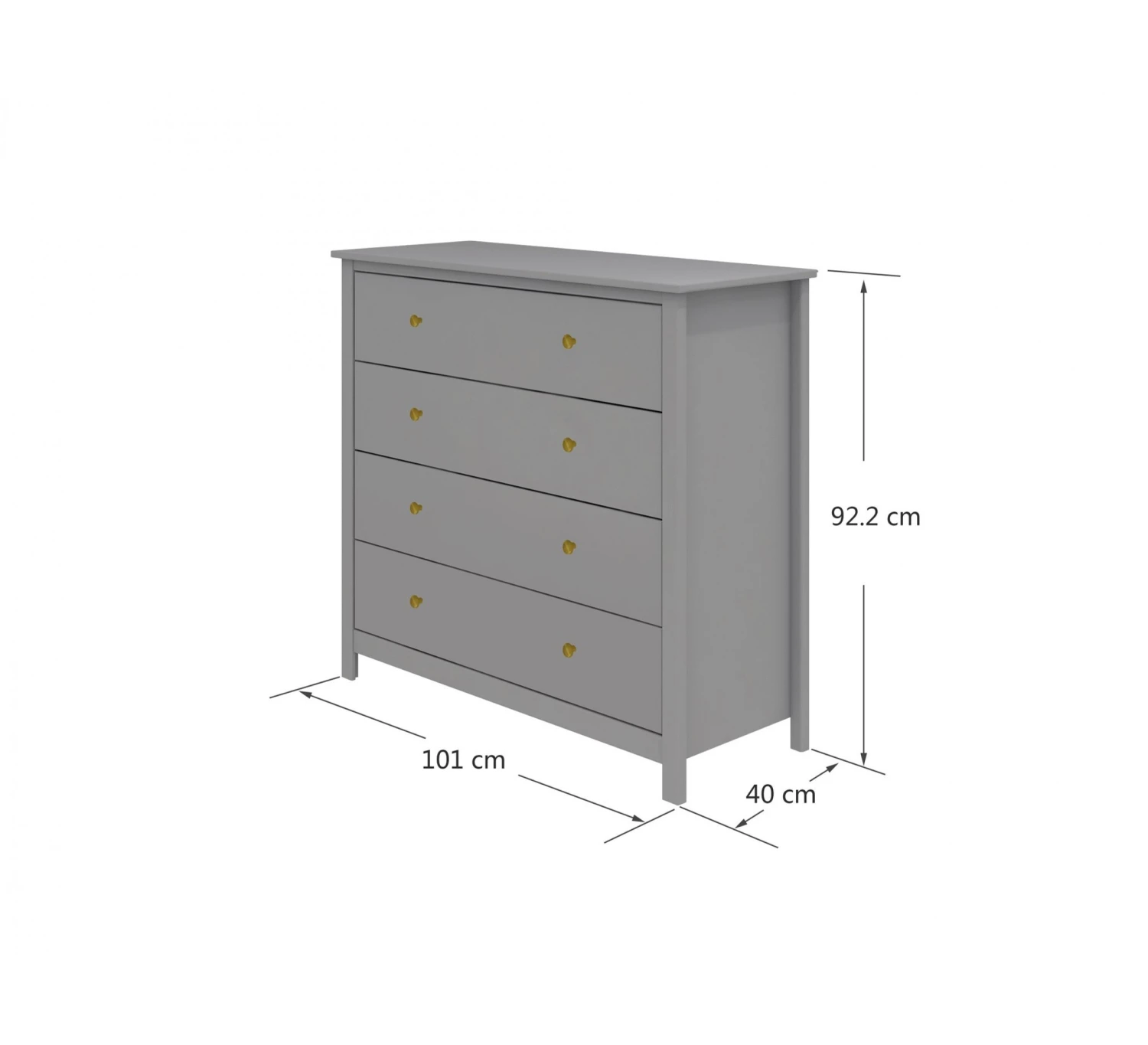 Commode Luna 4-Laden - Grey 4 Commode Luna 4-Laden - Grey - Afbeelding 4