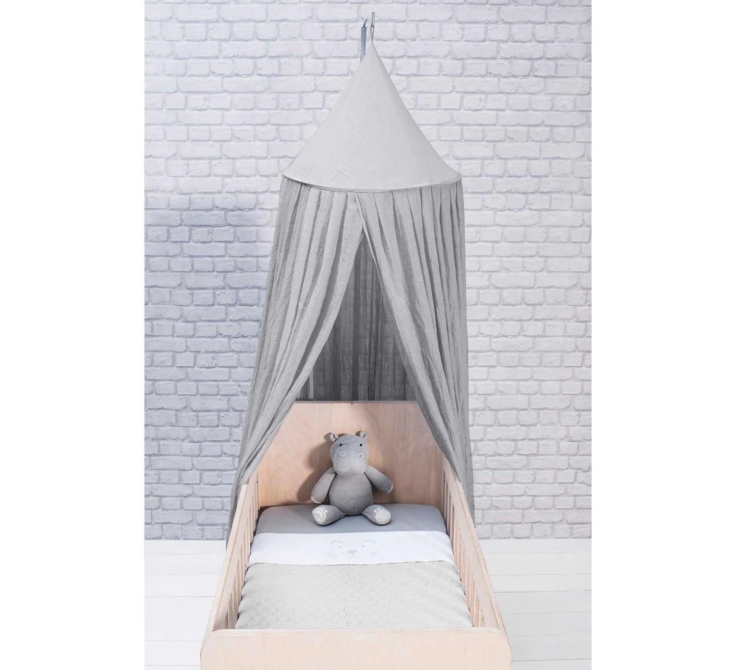 Jollein Klamboe Vintage 245 Cm - Soft Grey 2 Jollein Klamboe Vintage 245 Cm - Soft Grey - Afbeelding 2