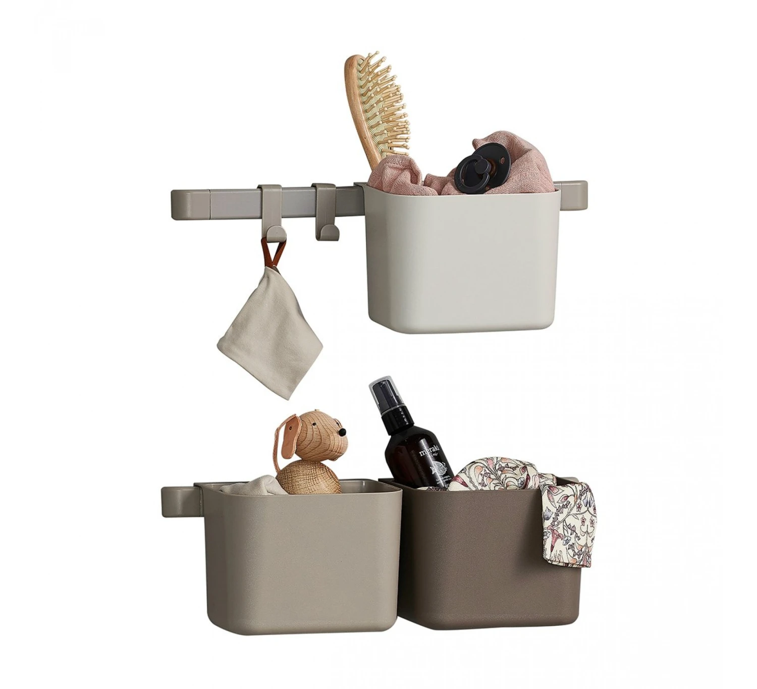 Leander Organizer Kort Incl. 3 Bakjes - Cappuccino 2 Leander Organizer Kort Incl. 3 Bakjes - Cappuccino - Afbeelding 2