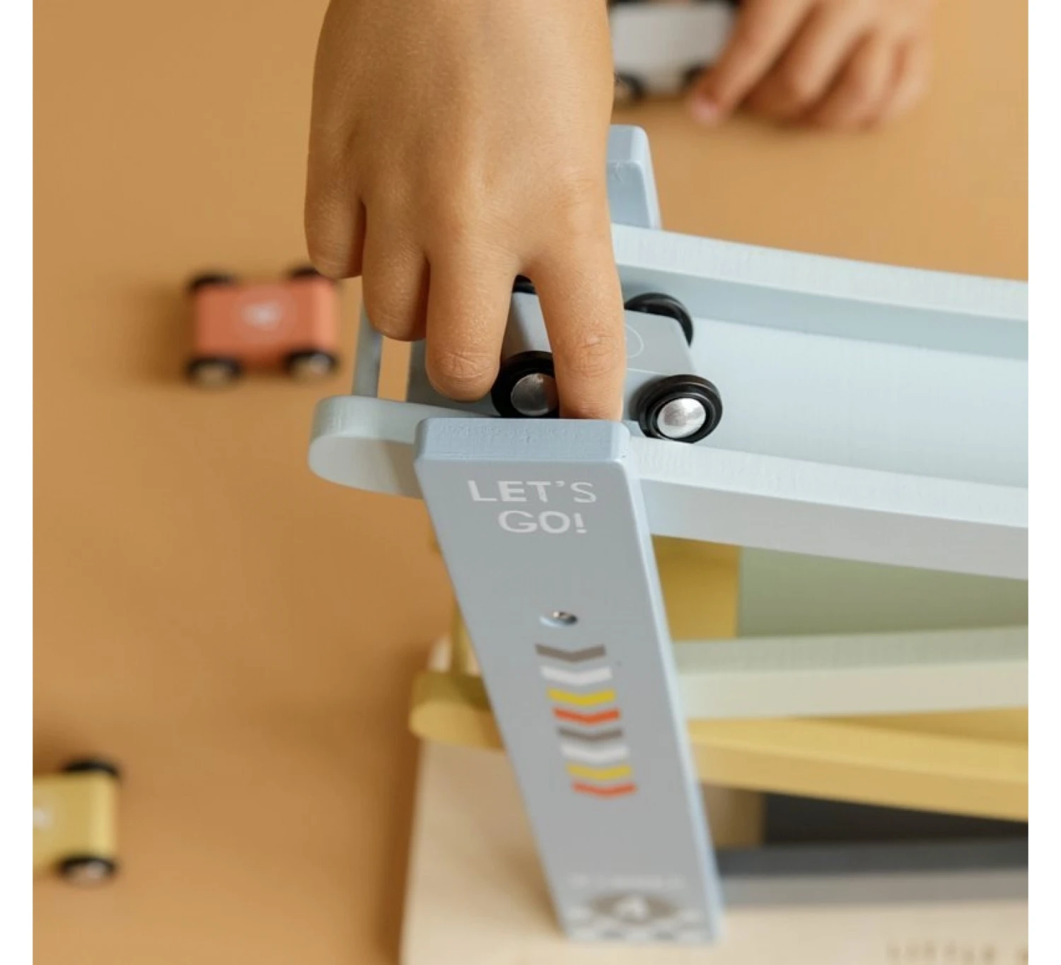 Little Dutch Rollerbaan Cars - Blue 2 Little Dutch Rollerbaan Cars - Blue - Afbeelding 2