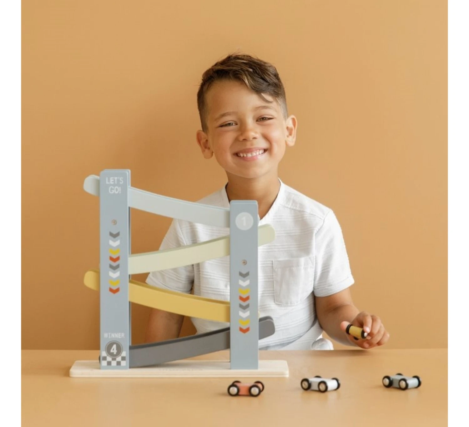 Little Dutch Rollerbaan Cars - Blue 4 Little Dutch Rollerbaan Cars - Blue - Afbeelding 4