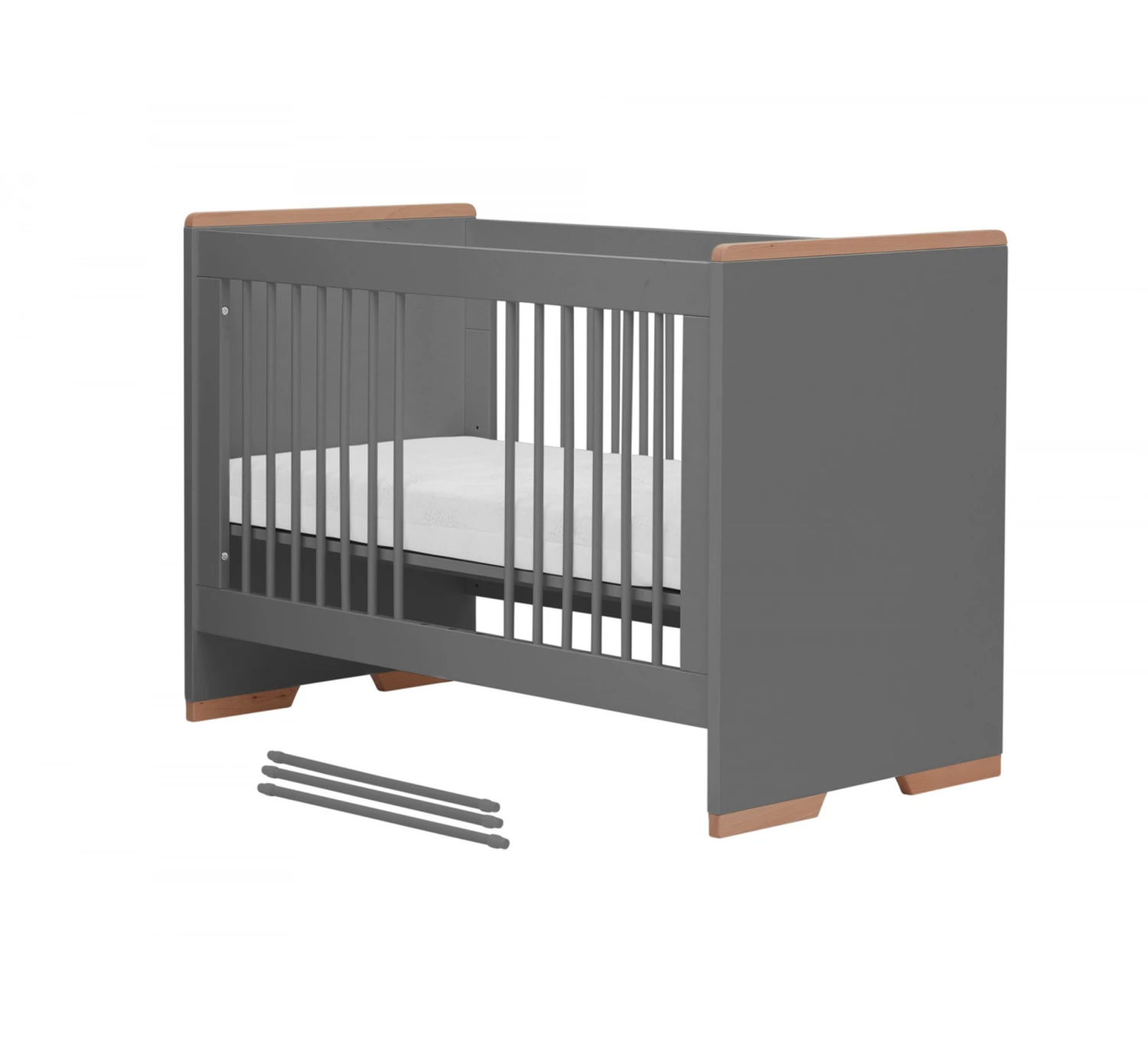 Snap Ledikant 60x120cm - Dark Grey 2 Snap Ledikant 60x120cm - Dark Grey - Afbeelding 2