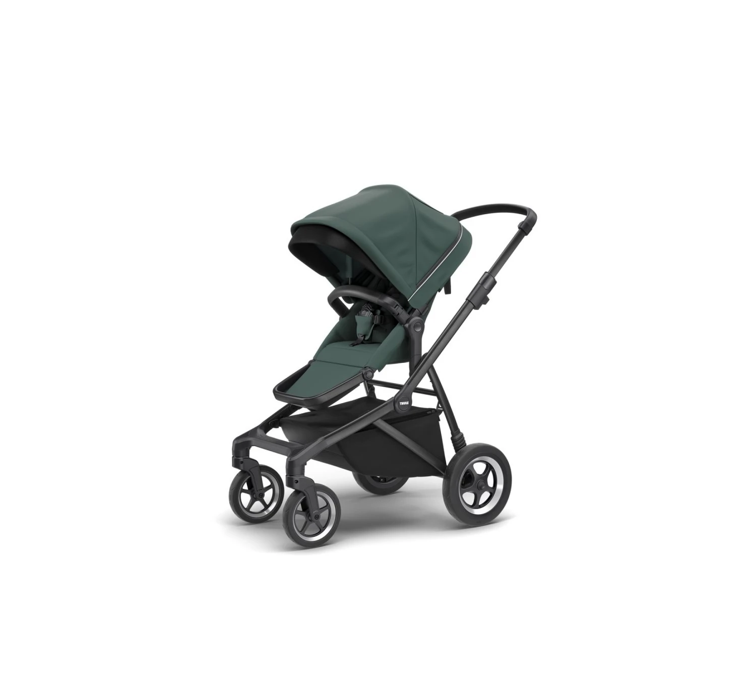 Thule Sleek Kinderwagen - Mallard Green On Black 1 Thule Sleek Kinderwagen - Mallard Green On Black